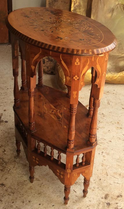 שולחן עתיק משובץ,שחזור רהיטים עתיקים - ירמי זטלנד 3